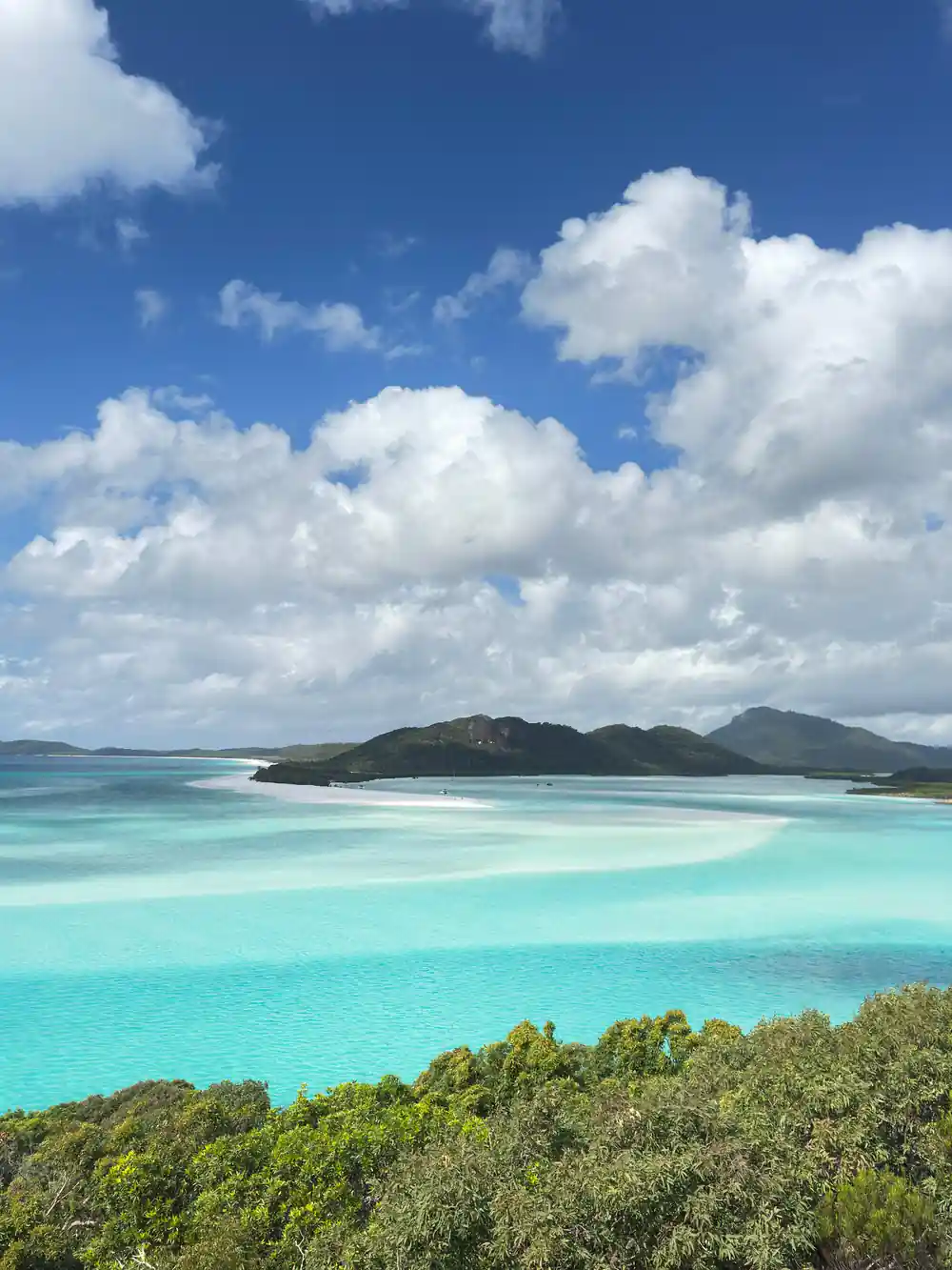 Tropical island with white beach and turquoise water